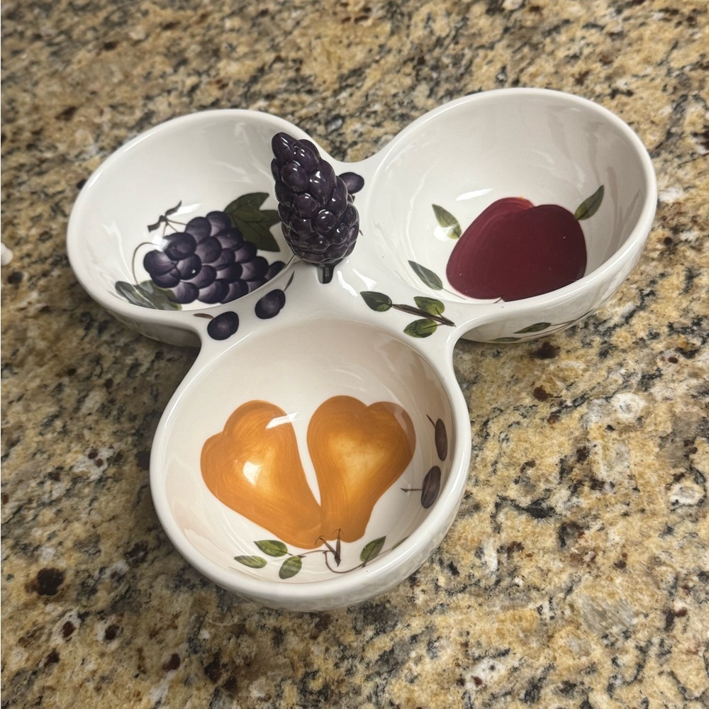 Sonoma Villa Fruit Design Ceramic Divided Serving Dish